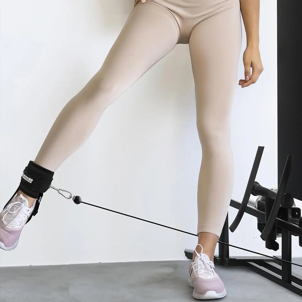 POWER GUIDANCE Cable Machine Ankle Strap - Professional Adjustable Strap with D-Rings for Glute Kickbacks, Leg Extensions, Secure Hold for Heavy Sets