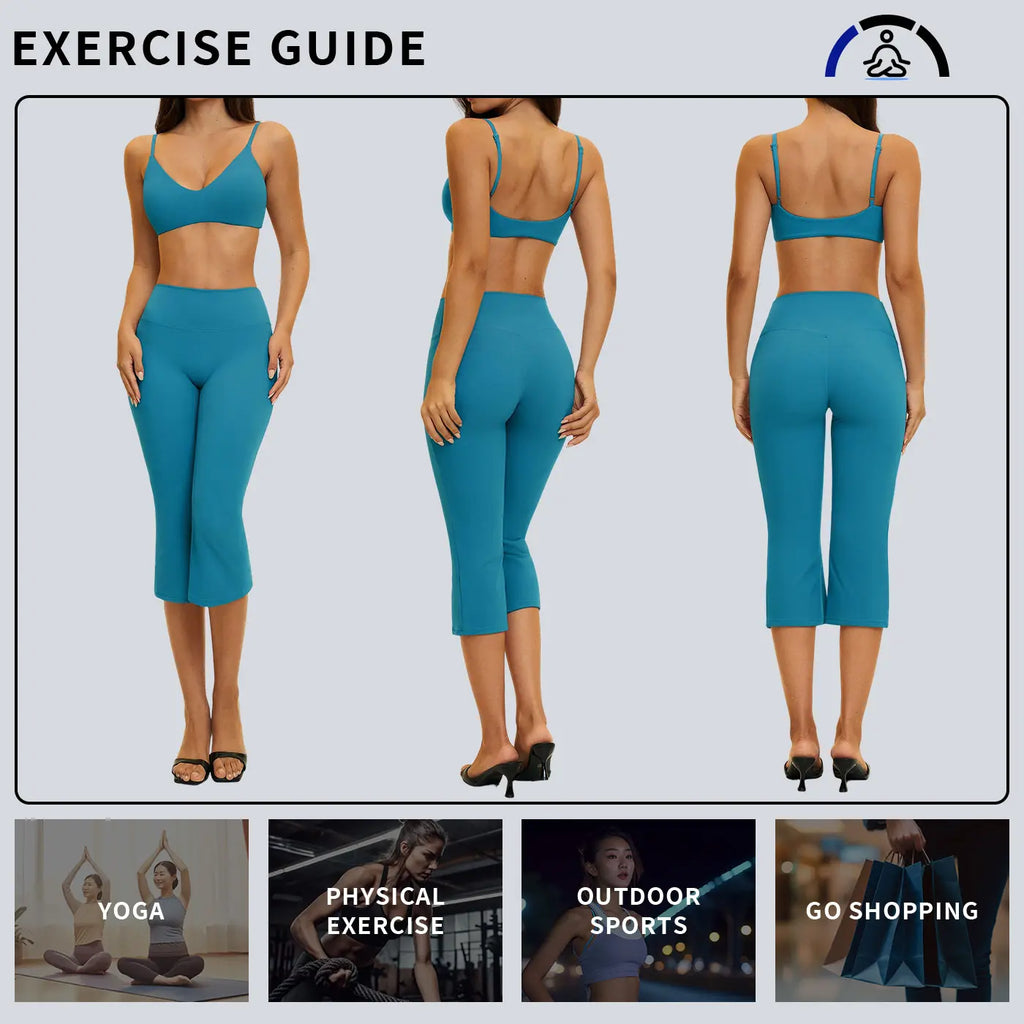 Tenwolf Women’S Casual Sports Yoga Set — Shock-Absorbing, Beautiful Back Design, Butt-Lifting High Waist, Running Two-Piece for Outdoor Fitness