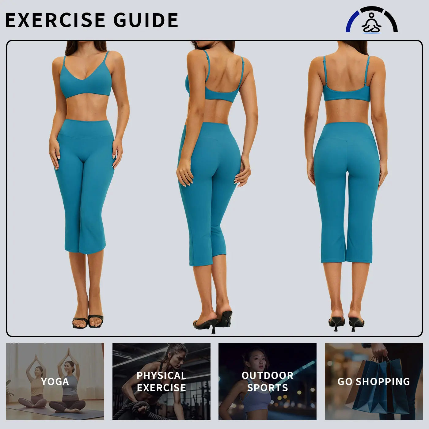 Tenwolf Women’S Casual Sports Yoga Set — Shock-Absorbing, Beautiful Back Design, Butt-Lifting High Waist, Running Two-Piece for Outdoor Fitness