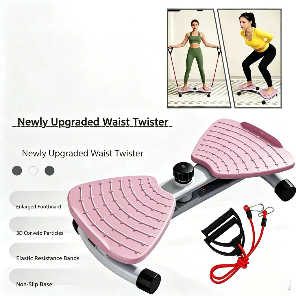 Upgraded Waist Twister Board with Resistance Bands - Core Exercise Tool, Stomach Workout Equipment, Smooth Anti-Skid Indoor Leisure Home Ab Training Fitness Gear