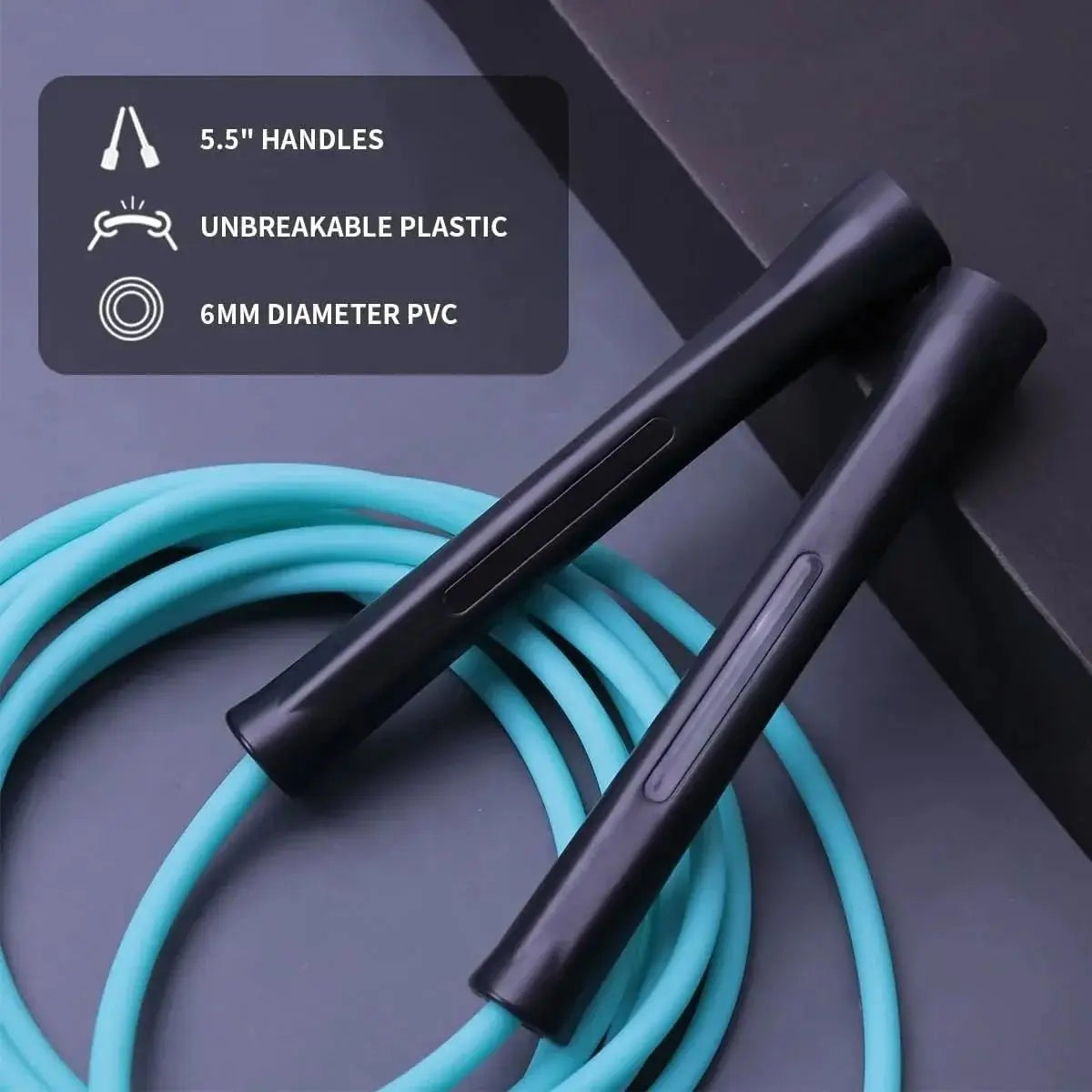 Hererope 6MM PVC Skipping Rope - Durable 10Ft Adjustable, Unbreakable Handles, Non-Kinking, Minimize Trip-Ups for Men'S Fitness, Tricks, Indoor/Outdoor Use, Cardio Training