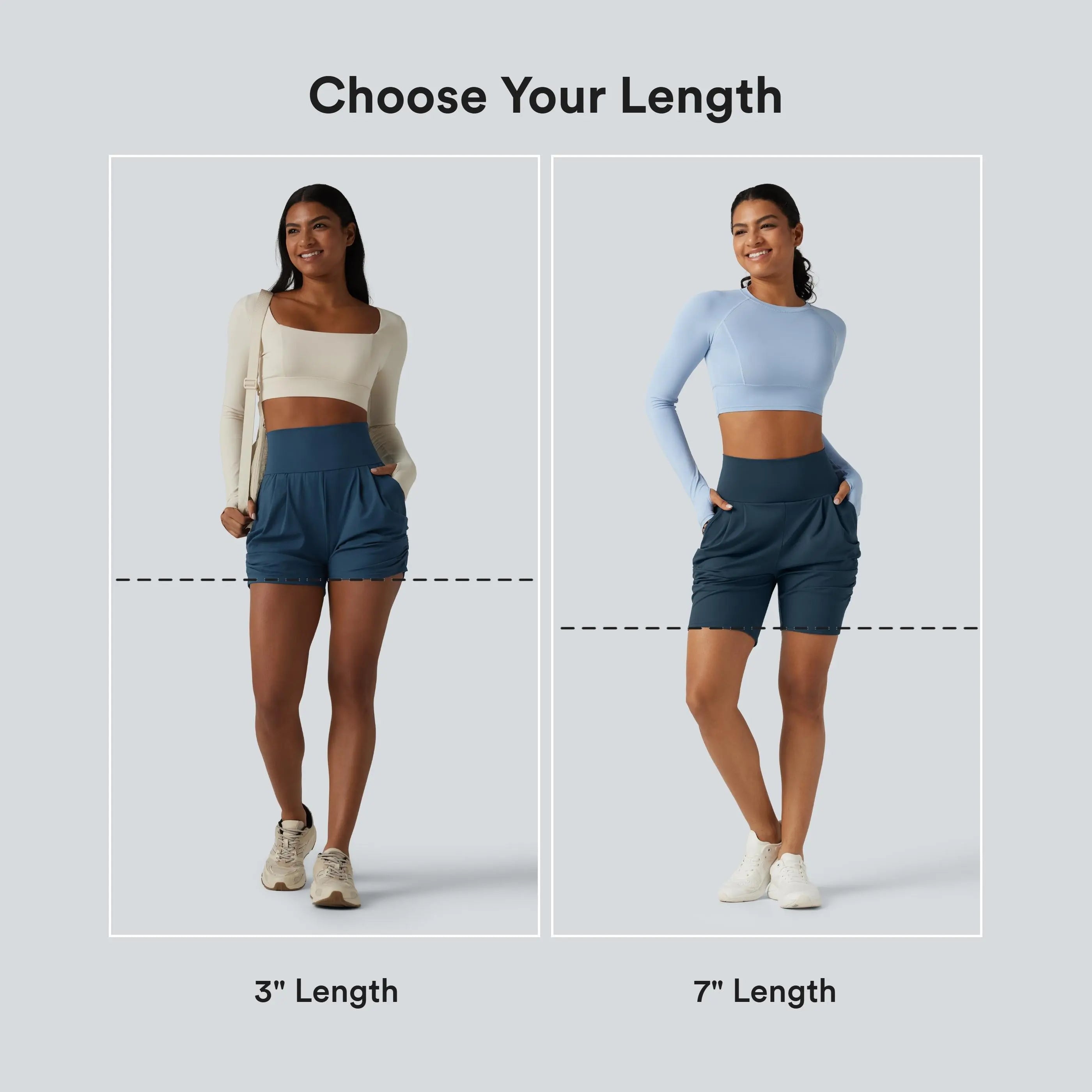 Halara Softlyzero™ Airy High Waisted Ruched Instantcool Yoga Shorts 3'' with Pockets