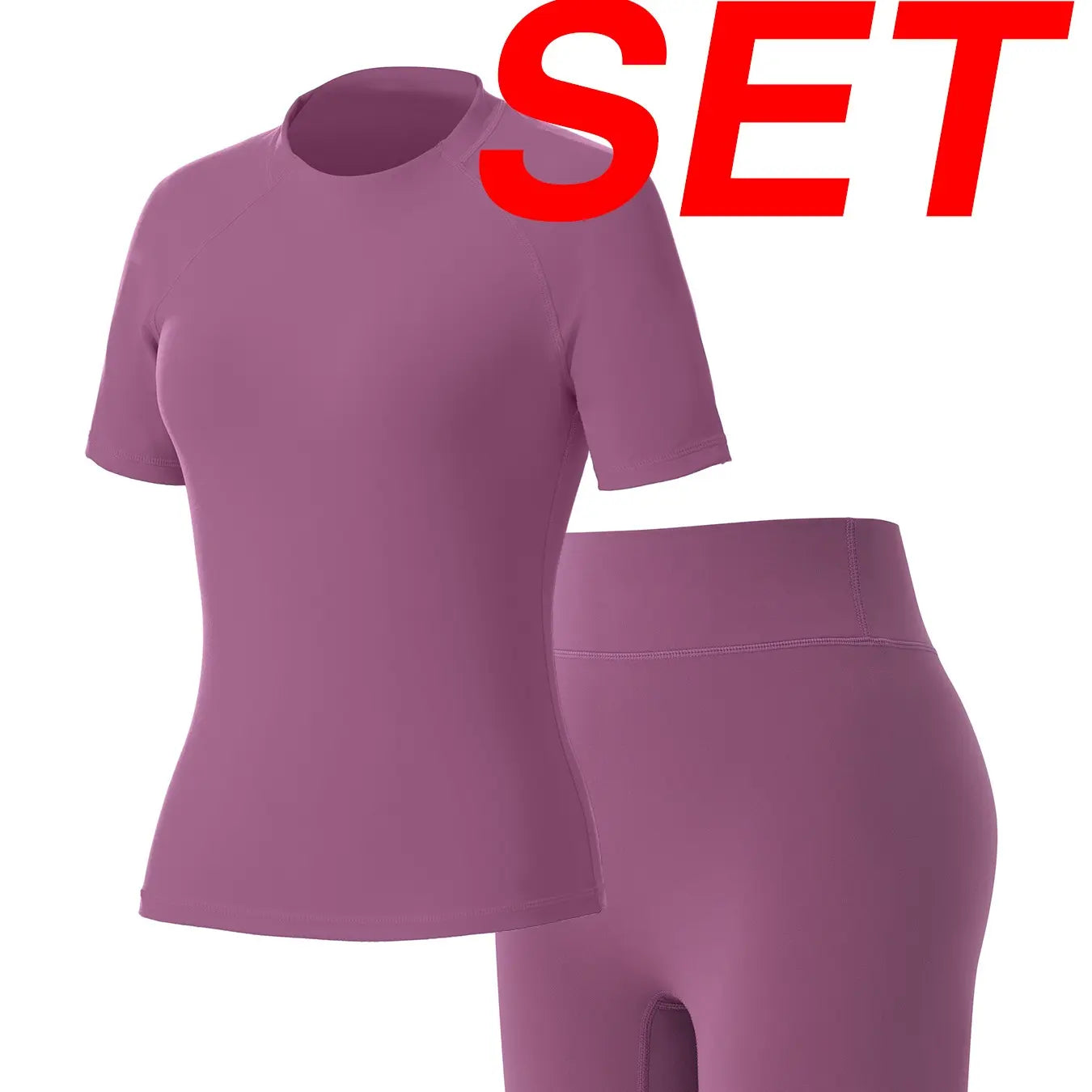 Uncia Active Women Stylish Raglan Short Sleeve Yoga Matching Set, Soft Stretch Crop Top & High Waist Biker Shorts Separates, Multi-Color Moisture Wicking Workout Activewear for Sports Daily Wear Backtoschool,Back to School,Back to School Haul Tiktokshopba