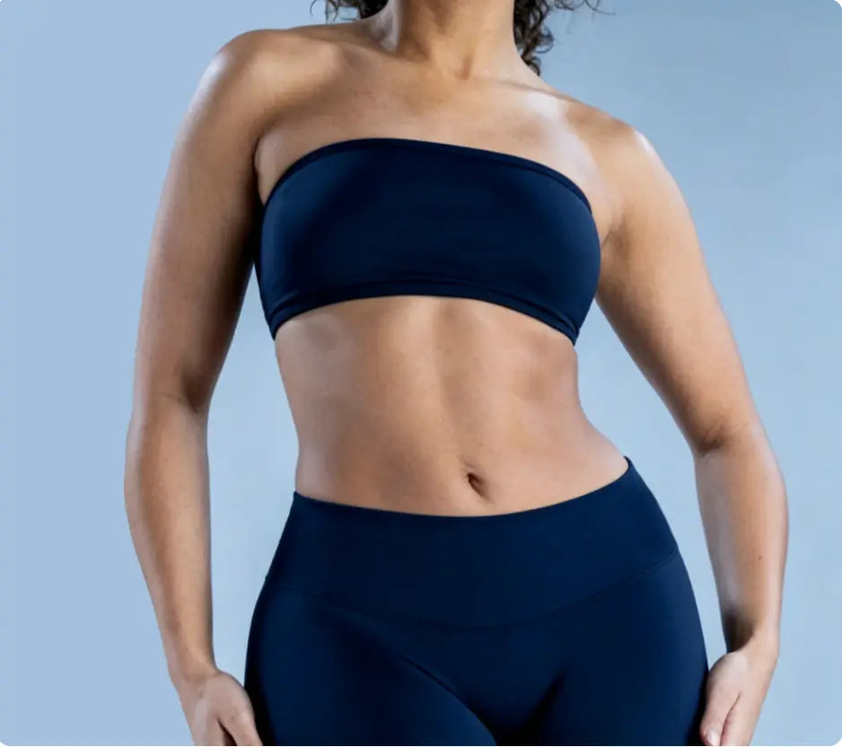 (With Logo) DFYNE Women'S Nylon Polyamid Seamless Strapless Sports Bra, No Slip Strappy Back Bandeau, Supportive Female Wear Crop Top for Gym & HIIT, Yoga, Pilates Workout Bra Athleisure Bra