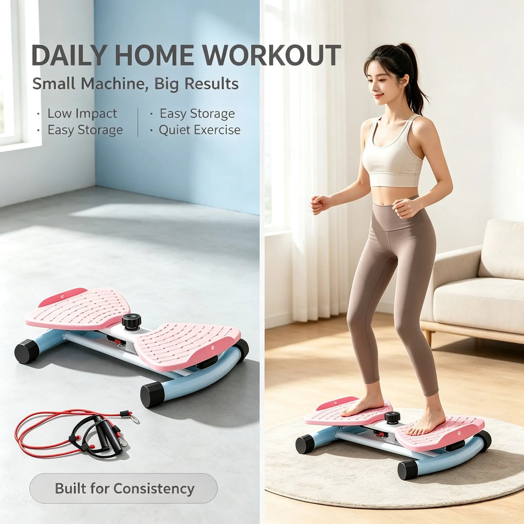 Waist Rotation Workout Machine Twister Board with Detachableresistance Bands,Rotatingbalance Trainer with Massage Nodes, Non-Slip Waist Twisting Plate, Compact Portablehome Gym Gear for Full Body Exercise, Indoorfitness Equipment for Home & Office
