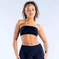 (With Logo) DFYNE Women'S Nylon Polyamid Seamless Strapless Sports Bra, No Slip Strappy Back Bandeau, Supportive Female Wear Crop Top for Gym & HIIT, Yoga, Pilates Workout Bra Athleisure Bra