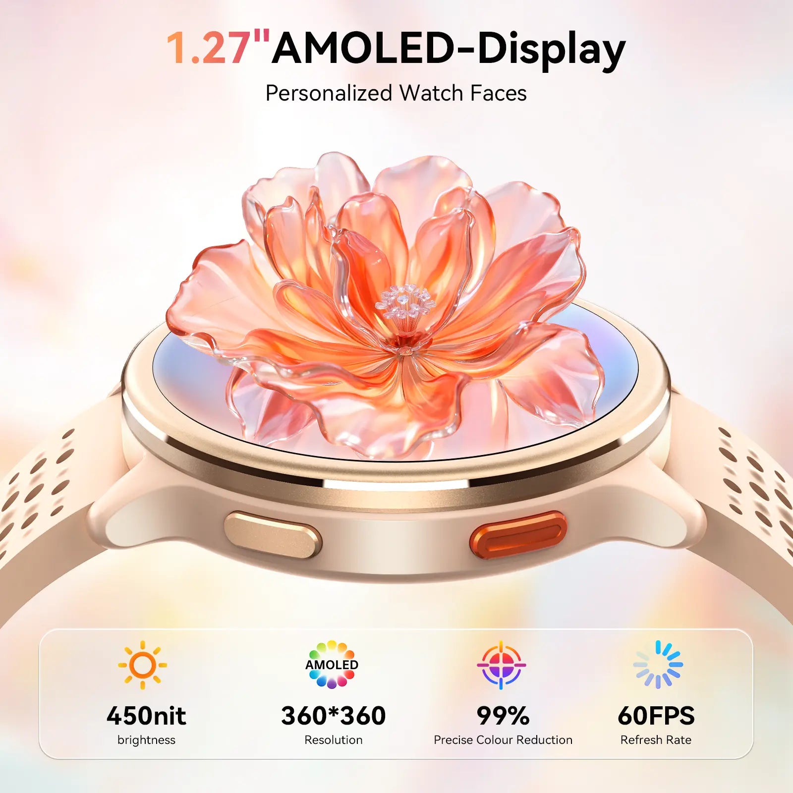 FANY AR-02 Calling Smart Watch - 1.27In AMOLED Full Touch Screen, IP68 Waterproof, Bluetooth Music Player, Heart Rate/Sleep Monitor, Electronic Sport Watch for Iphone Samsung Android Phones (2026 Release), Fitness Tracker Smartwatch, Health Watch, Wearabl