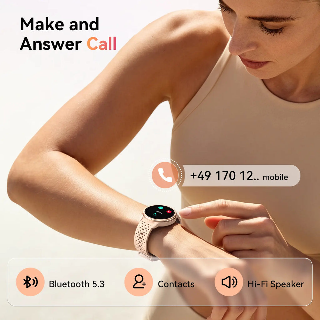 FANY AR-02 Calling Smart Watch - 1.27In AMOLED Full Touch Screen, IP68 Waterproof, Bluetooth Music Player, Heart Rate/Sleep Monitor, Electronic Sport Watch for Iphone Samsung Android Phones (2026 Release), Fitness Tracker Smartwatch, Health Watch, Wearabl