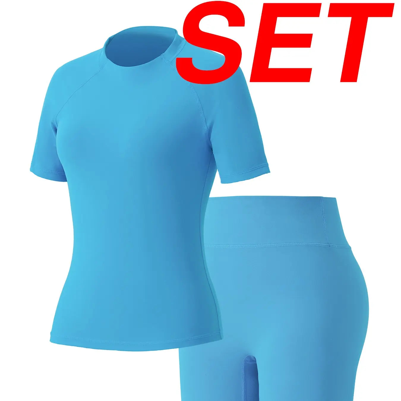 Uncia Active Women Stylish Raglan Short Sleeve Yoga Matching Set, Soft Stretch Crop Top & High Waist Biker Shorts Separates, Multi-Color Moisture Wicking Workout Activewear for Sports Daily Wear Backtoschool,Back to School,Back to School Haul Tiktokshopba