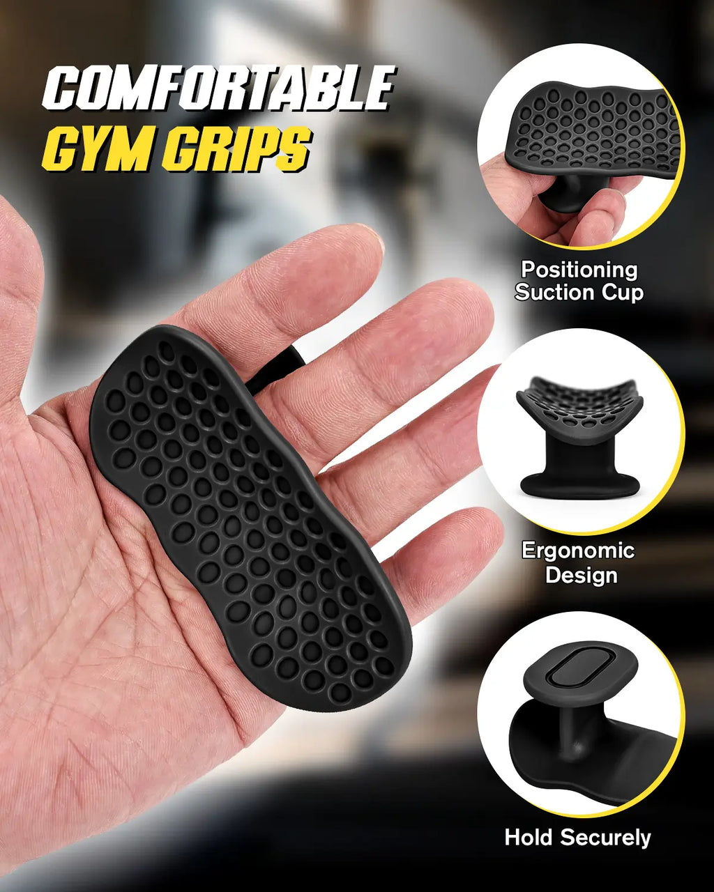 Weight Lifting Grips for Women & Men, Anti-Slip Rubber Gym Gloves for Palm Protection, Suitable for Dumbbell、Pull-Up、Deadlift, Home Gym Accessories, Athletic Accessory