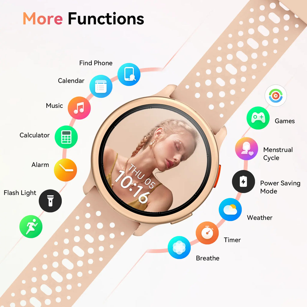 FANY AR-02 Calling Smart Watch - 1.27In AMOLED Full Touch Screen, IP68 Waterproof, Bluetooth Music Player, Heart Rate/Sleep Monitor, Electronic Sport Watch for Iphone Samsung Android Phones (2026 Release), Fitness Tracker Smartwatch, Health Watch, Wearabl