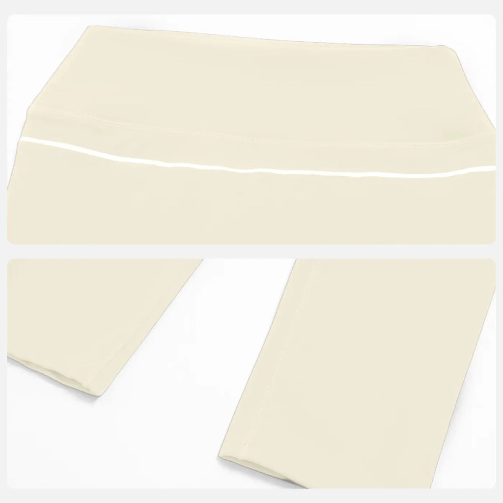 MFVIM Women'S 2-Piece Color-Block Trim Yoga Set - Y-Back Design, High-Waisted Peach-Lift below Knee Shorts, Nude-Feel Female Workout Outfit for All Seasons