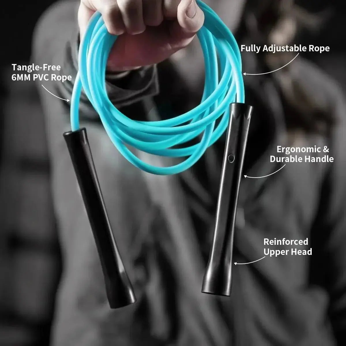Hererope 6MM PVC Skipping Rope - Durable 10Ft Adjustable, Unbreakable Handles, Non-Kinking, Minimize Trip-Ups for Men'S Fitness, Tricks, Indoor/Outdoor Use, Cardio Training