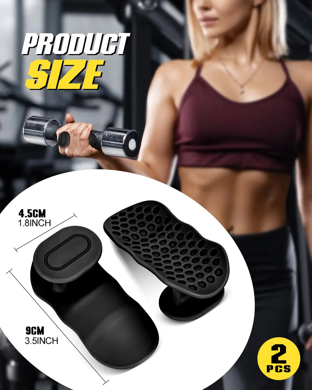 Weight Lifting Grips for Women & Men, Anti-Slip Rubber Gym Gloves for Palm Protection, Suitable for Dumbbell、Pull-Up、Deadlift, Home Gym Accessories, Athletic Accessory