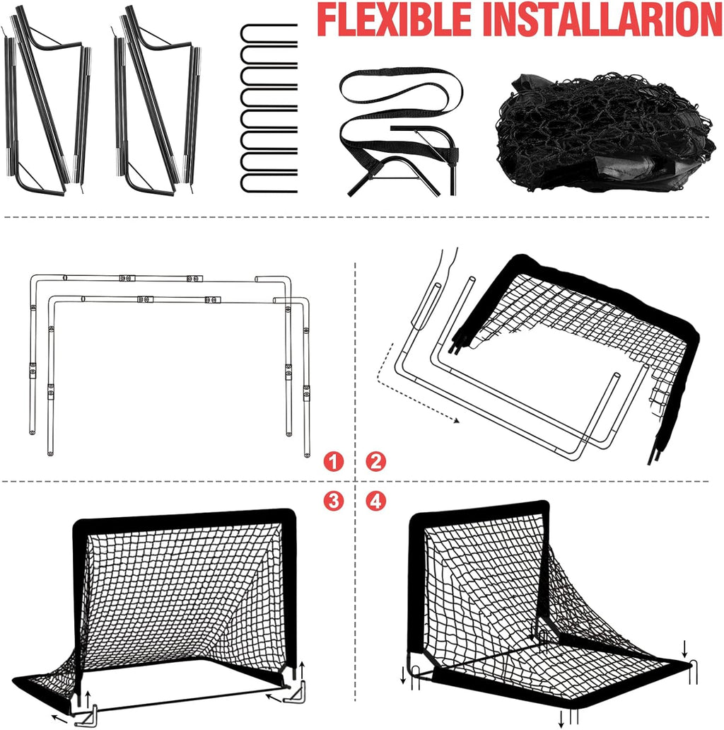 Kids Soccer Goals for Backyard Set of 2,Soccer Training Equipment