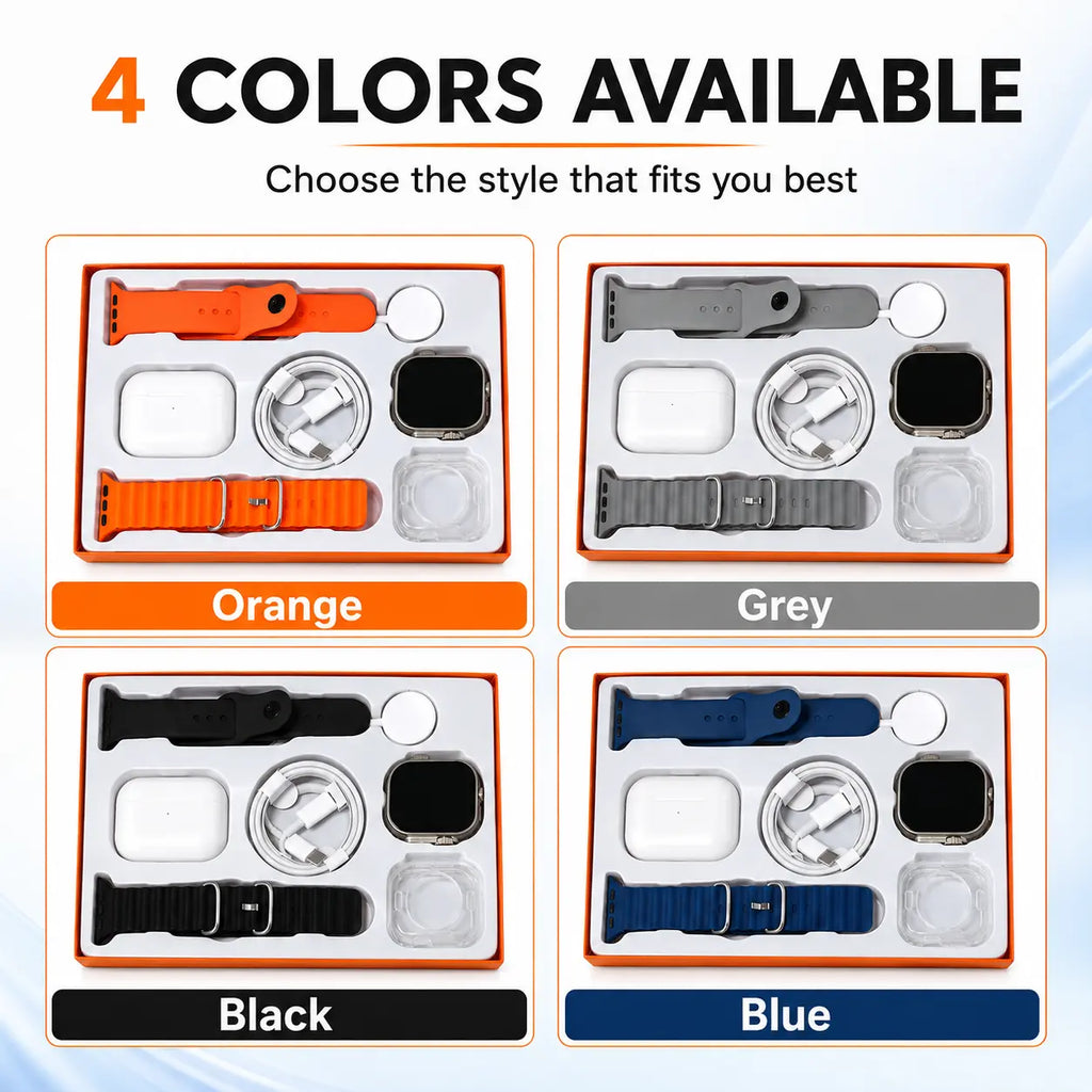 Wearable Device Kit with Bluetooth Earbuds, Magnetic Charger, Type-C Cable & Protective Case