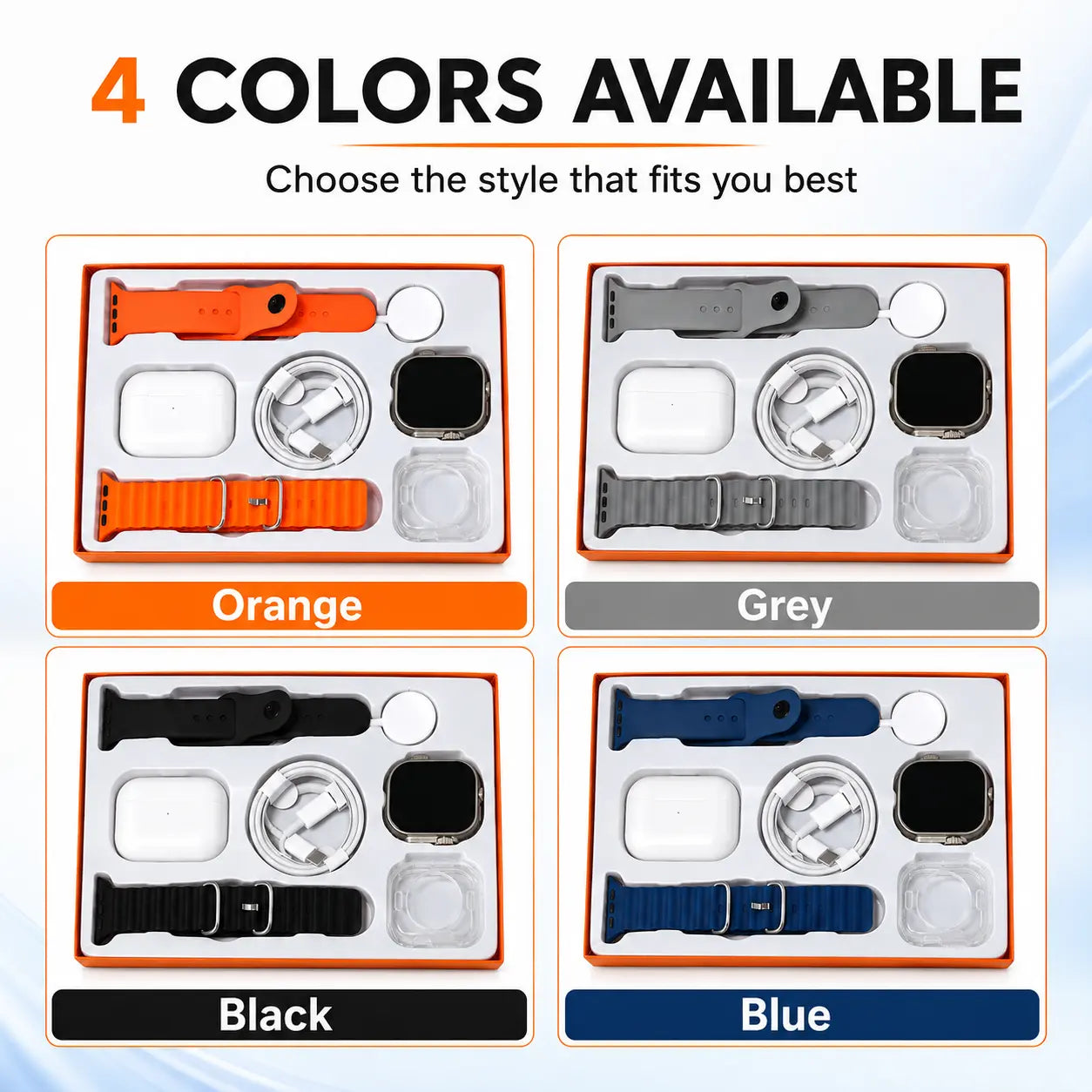 Wearable Device Kit with Bluetooth Earbuds, Magnetic Charger, Type-C Cable & Protective Case