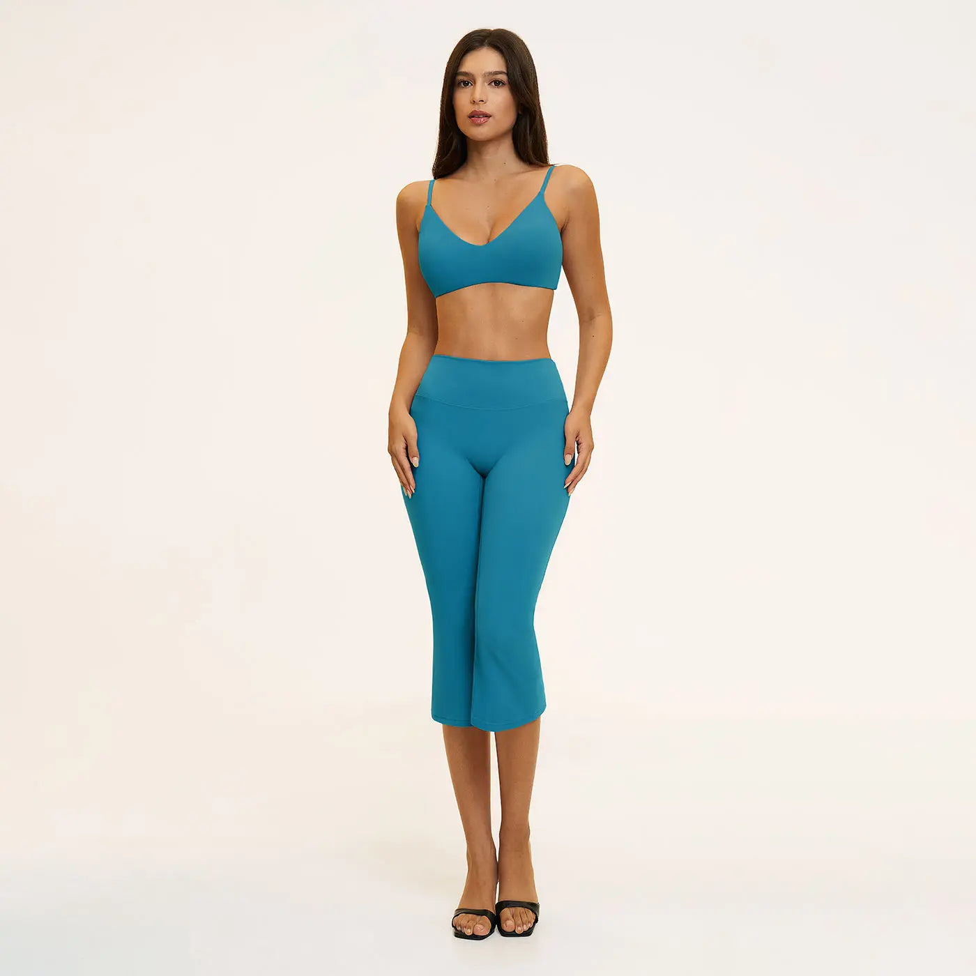 Tenwolf Women’S Casual Sports Yoga Set — Shock-Absorbing, Beautiful Back Design, Butt-Lifting High Waist, Running Two-Piece for Outdoor Fitness