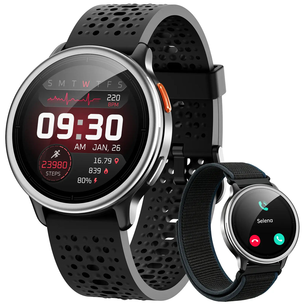 FANY AR-02 Calling Smart Watch - 1.27In AMOLED Full Touch Screen, IP68 Waterproof, Bluetooth Music Player, Heart Rate/Sleep Monitor, Electronic Sport Watch for Iphone Samsung Android Phones (2026 Release), Fitness Tracker Smartwatch, Health Watch, Wearabl