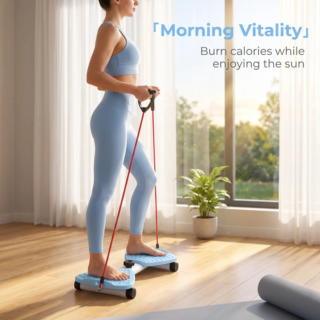 Waist Rotation Workout Machine Twister Board with Detachableresistance Bands,Rotatingbalance Trainer with Massage Nodes, Non-Slip Waist Twisting Plate, Compact Portablehome Gym Gear for Full Body Exercise, Indoorfitness Equipment for Home & Office