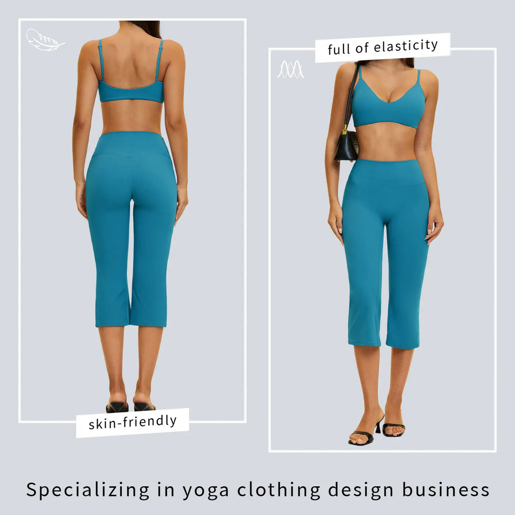 Tenwolf Women’S Casual Sports Yoga Set — Shock-Absorbing, Beautiful Back Design, Butt-Lifting High Waist, Running Two-Piece for Outdoor Fitness