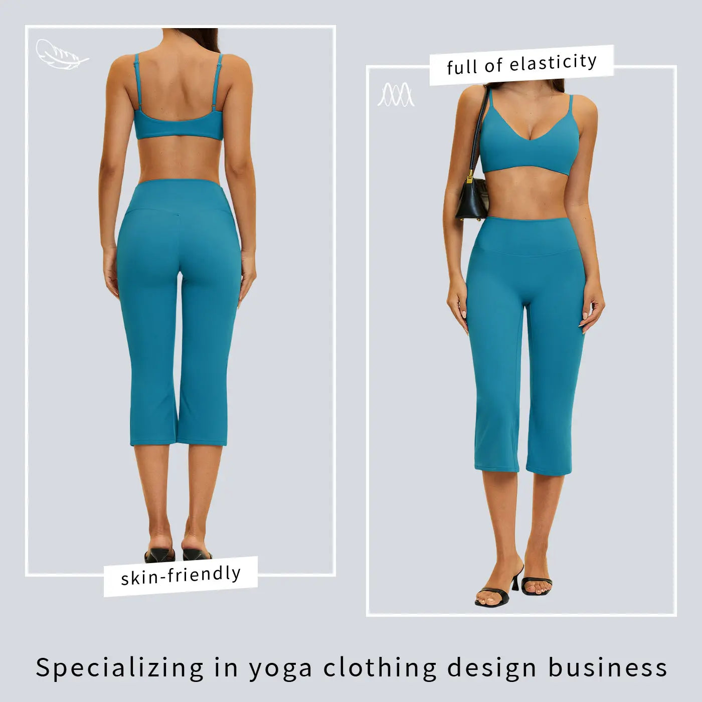 Tenwolf Women’S Casual Sports Yoga Set — Shock-Absorbing, Beautiful Back Design, Butt-Lifting High Waist, Running Two-Piece for Outdoor Fitness